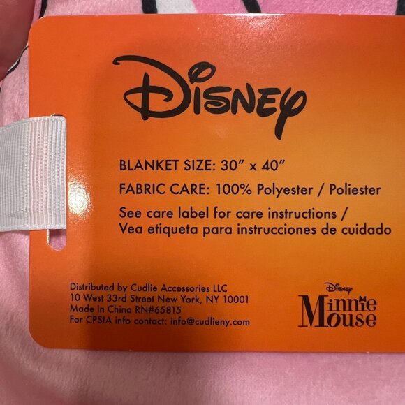 Cute Halloween baby blanket Disney Minnie Mouse Fall Autumn Pumpkin 30” X 40” - Picture 4 of 5